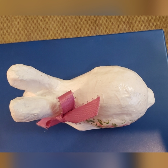 4.5 inch x 3.5 inch Paper Mache Rabbit Home Decor Cottage Core Rustic Farmhouse - Picture 5 of 13